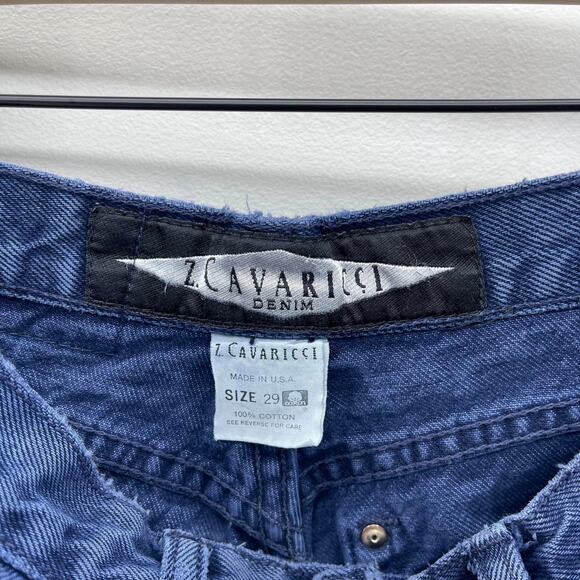 Y2K Z Cavaricci High Waist Mom Shorts‎ Indigo Blue Denim Wash Button Fly - Picture 5 of 6